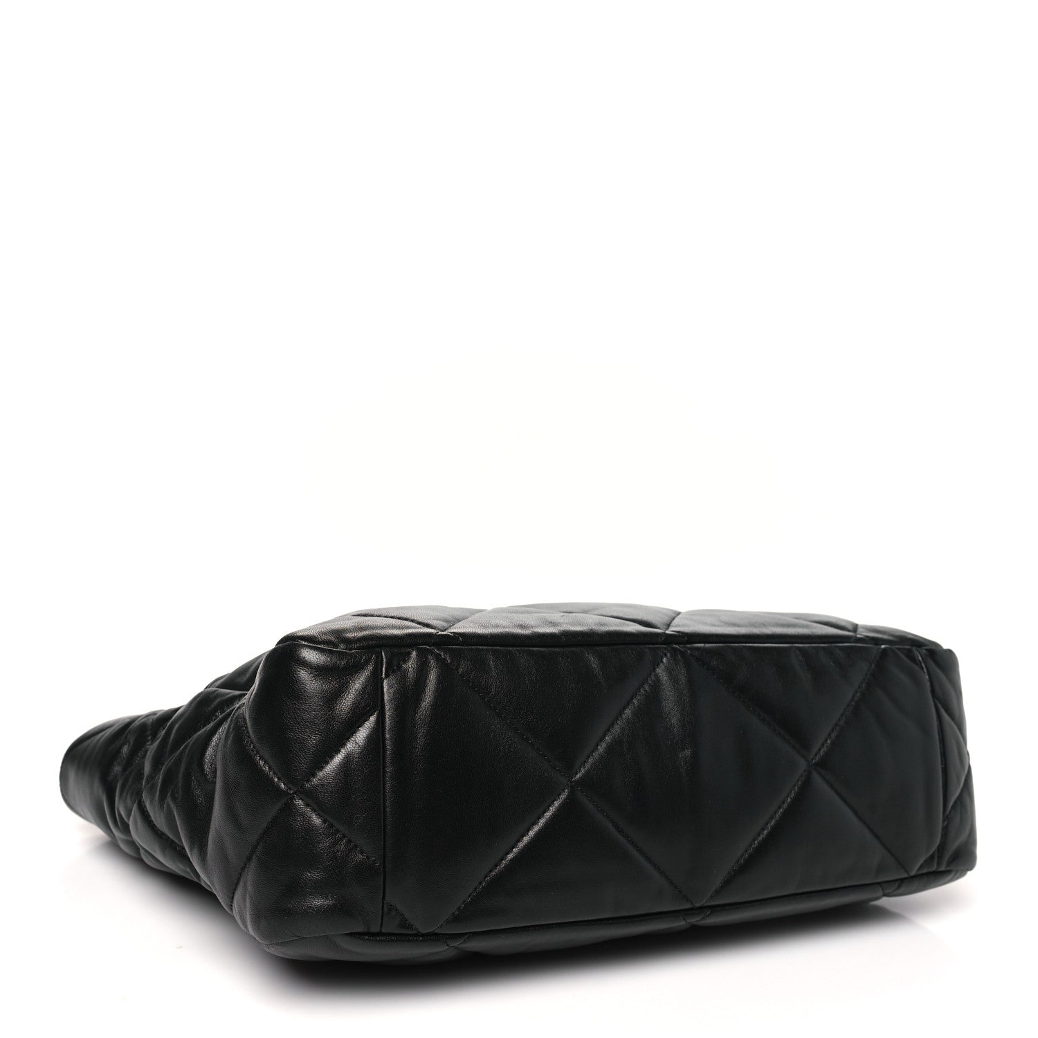 Chanel Lambskin Quilted Chanel 19 East West Shopping Bag Black 4 of 10