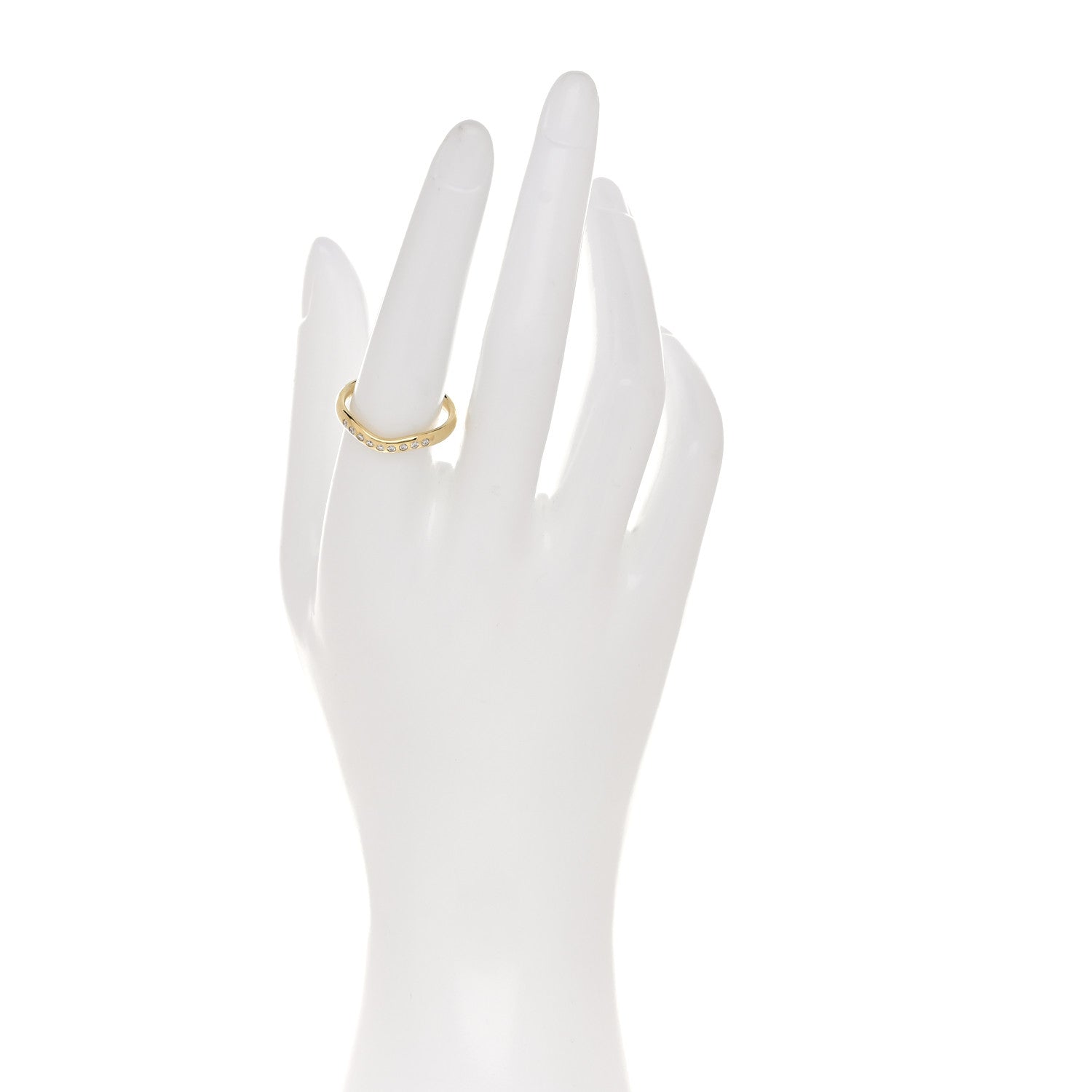 Tiffany 18K Yellow Gold Diamond .08ctw Elsa Peretti Wedding Band Ring 56 7.5 2 of 6