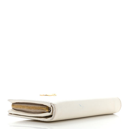 Prada Saffiano Metal Compact Wallet Talco 4 of 24