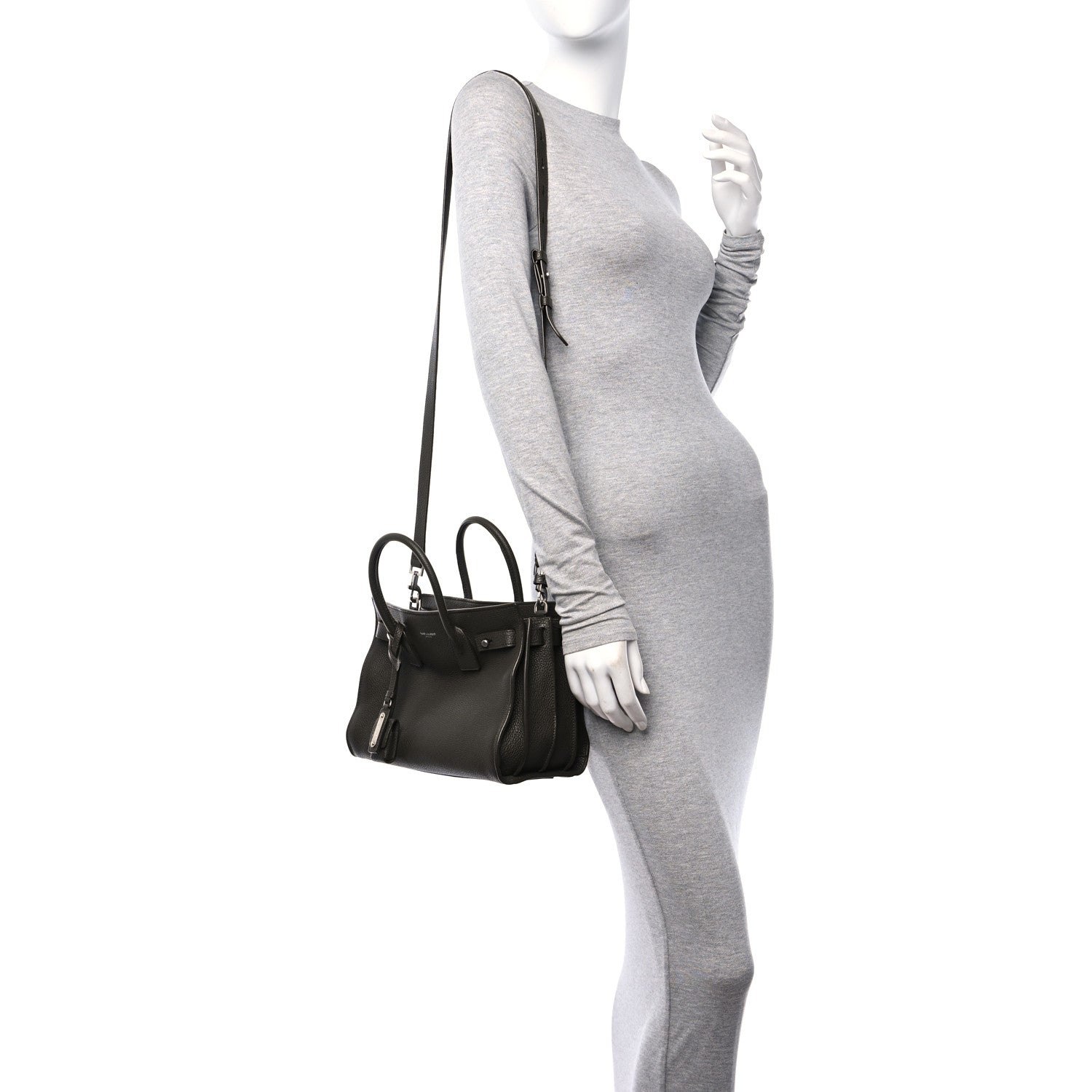 Saint Laurent Grained Calfskin Baby Sac De Jour Souple Earth 2 of 13