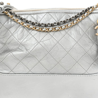 Chanel Metallic Aged Calfskin Quilted Medium Gabrielle Silver 8 of 11