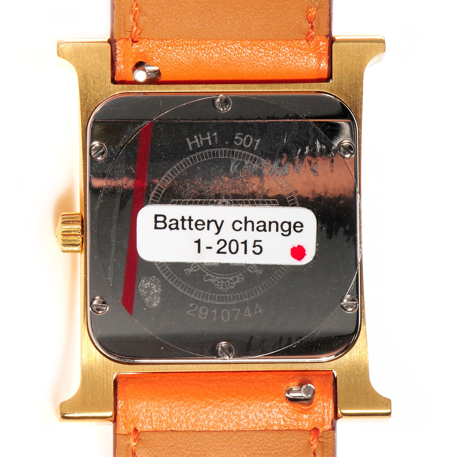 Hermes Stainless Steel Swift 26mm Heure H Hour Quartz Watch Orange 8 of 9