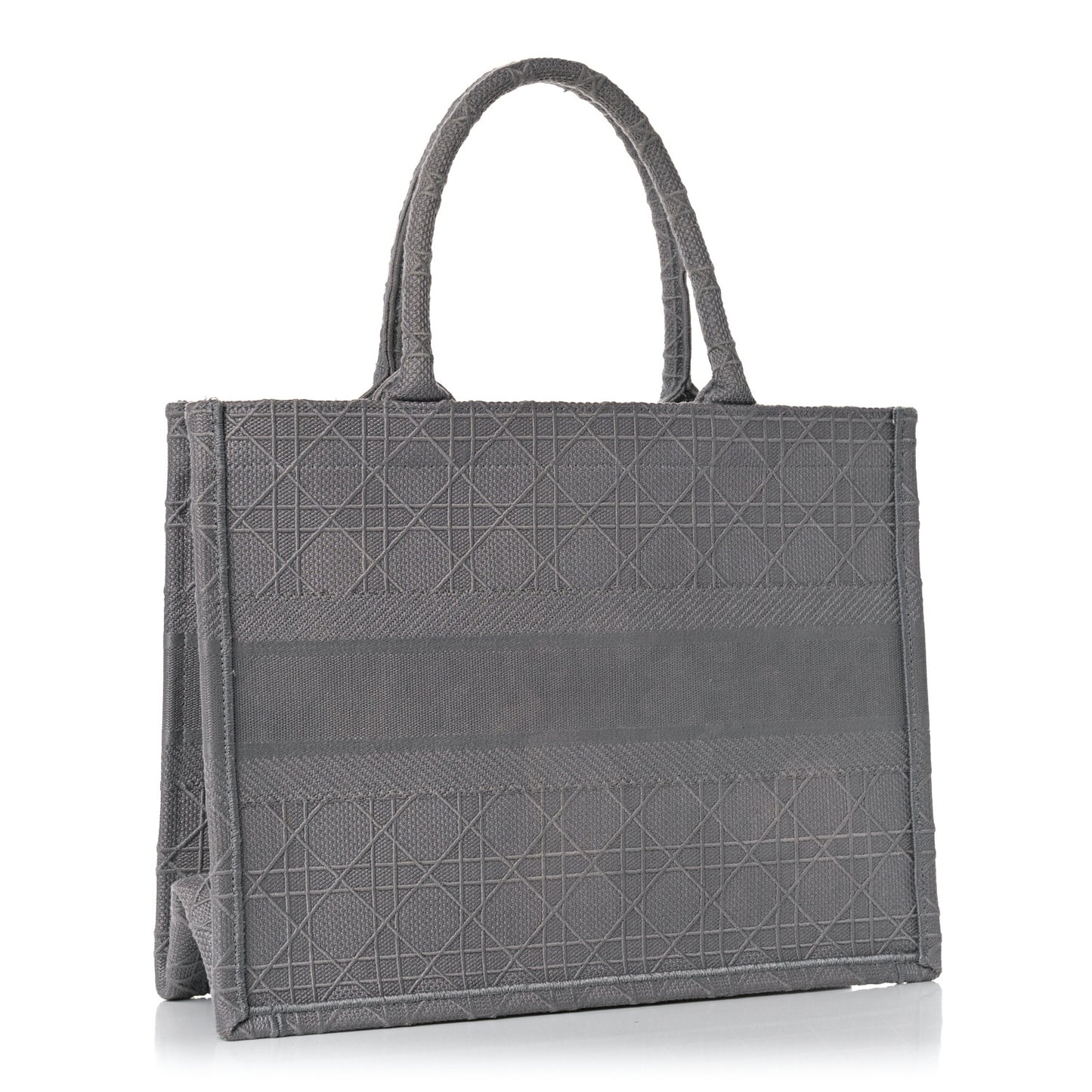 Canvas Embroidered Cannage Medium Book Tote Stone