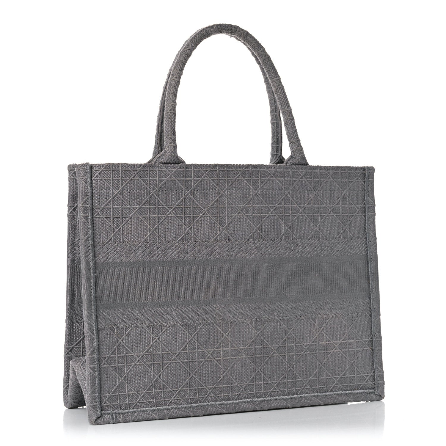 Christian Dior Canvas Embroidered Cannage Medium Book Tote Stone 3 of 15