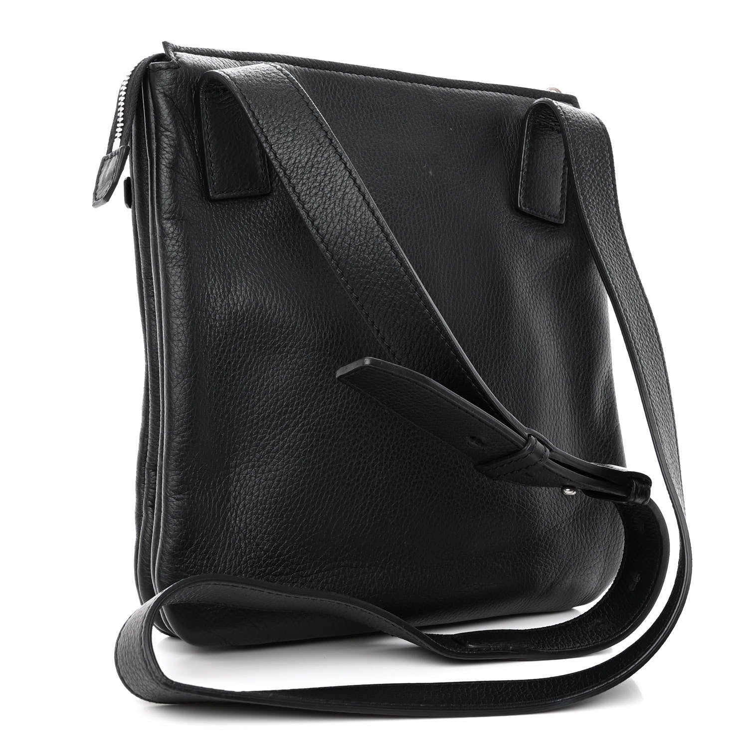 Salvatore Ferragamo Grained Calfskin Logo Shoulder Bag Black 3 of 10
