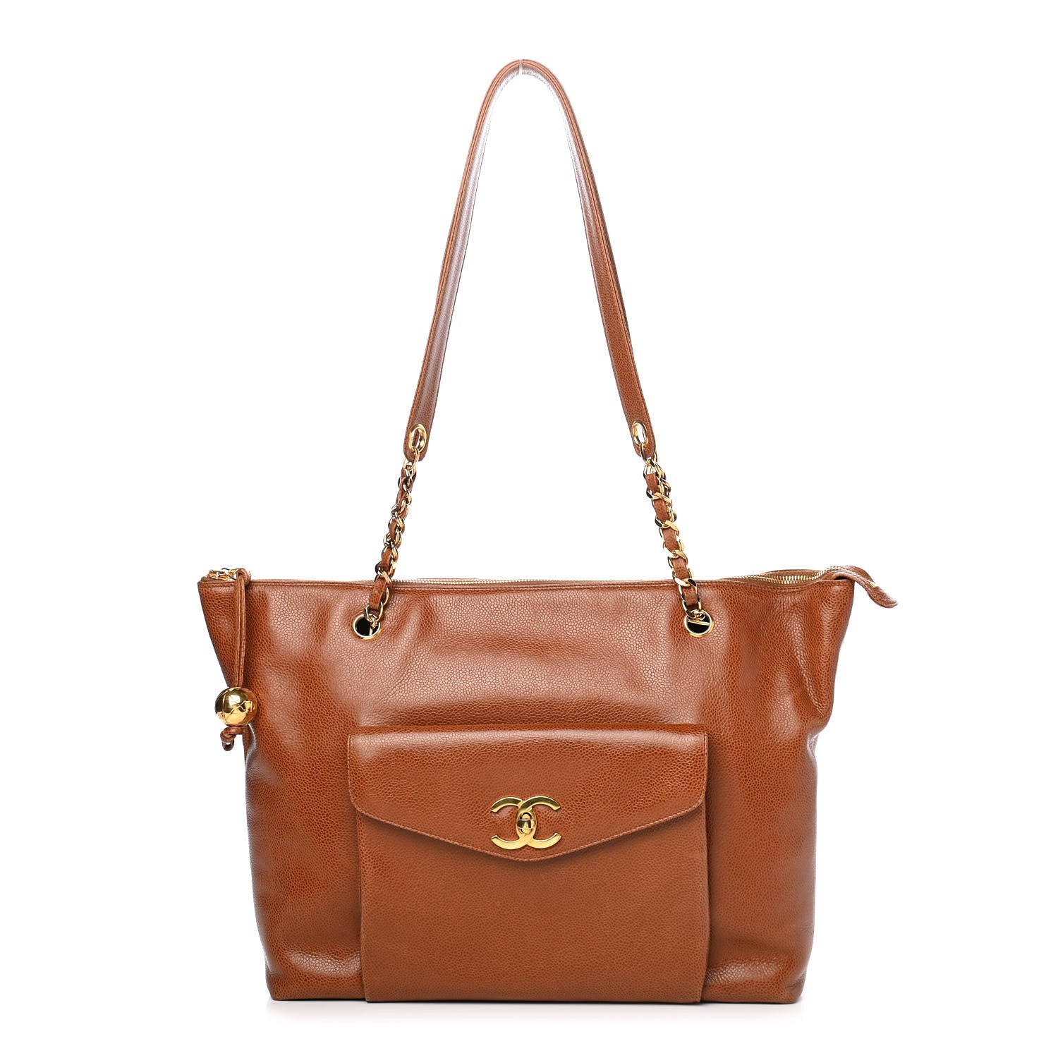 Chanel Caviar Flap Shoulder Bag Brown 1 of 12
