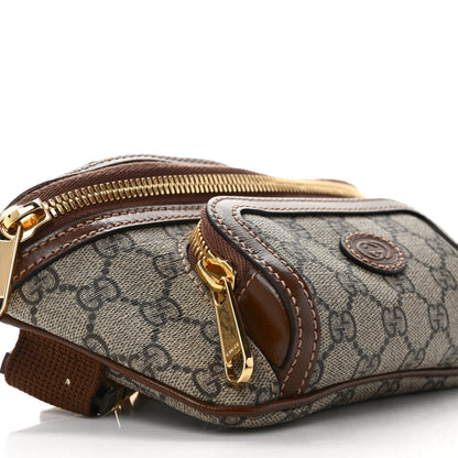 Gucci GG Supreme Monogram Textured Calfskin Retro Interlocking G Belt Bag Beige Ebony Brown Sugar 7 of 8