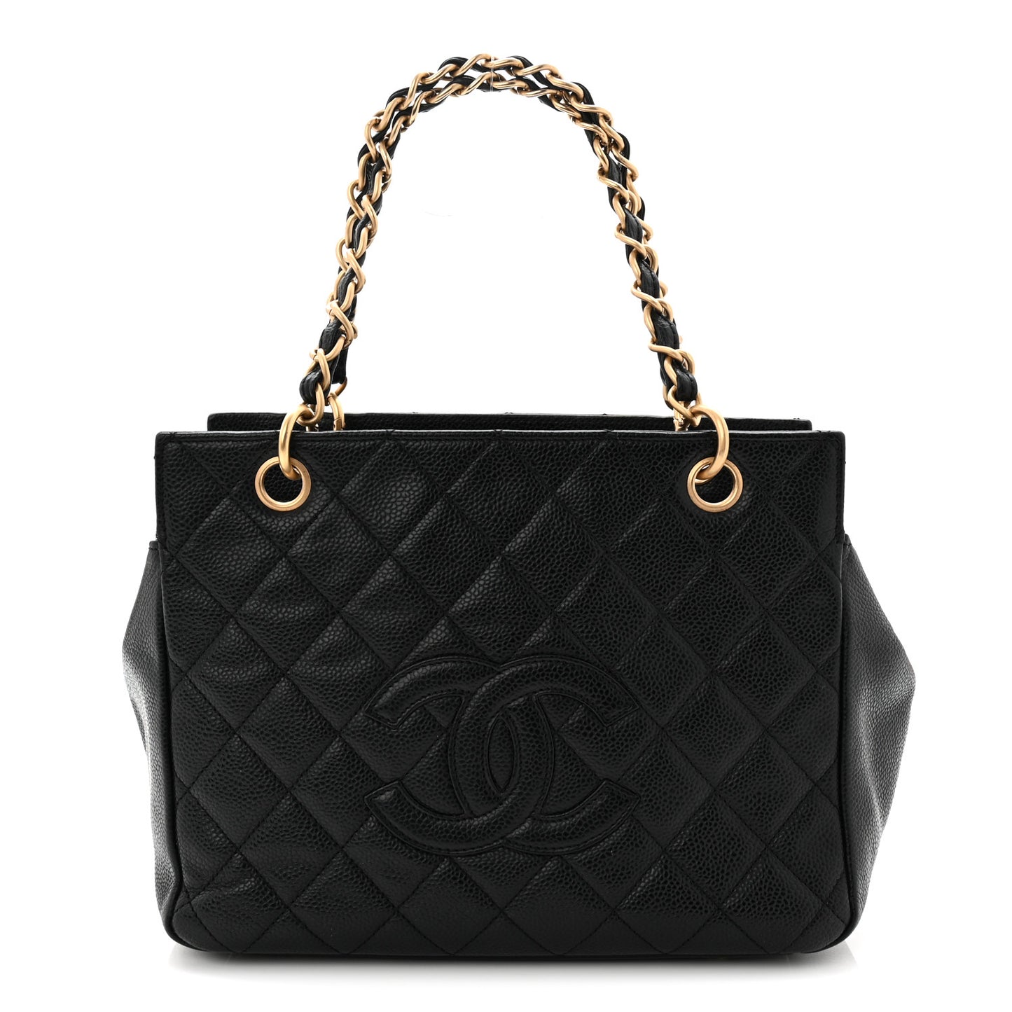 Caviar Quilted Petit Timeless Tote PTT Black