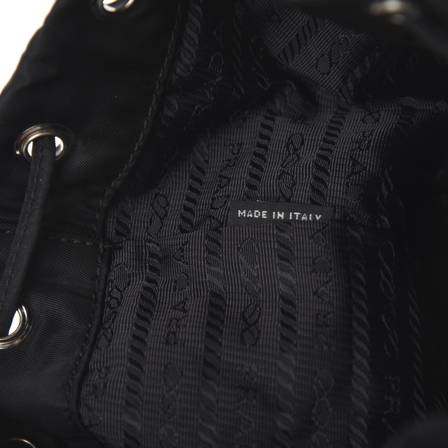 Prada Saffiano Tessuto Nylon Vela Bucket Wristlet Black 8 of 9