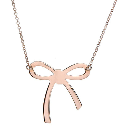 Tiffany 18K Rose Gold Mini Bow Pendant Necklace 5 of 8