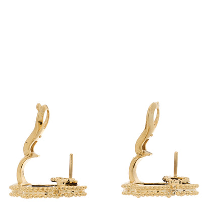 Van Cleef & Arpels 18K Yellow Gold Black Onyx Magic Alhambra Earrings 4 of 5