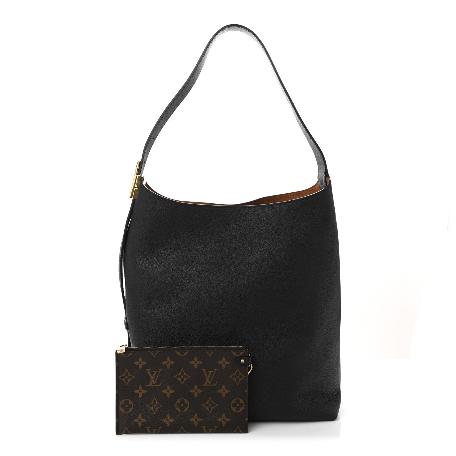Louis Vuitton Grained Calfskin Low Key Hobo MM Black 3 of 11