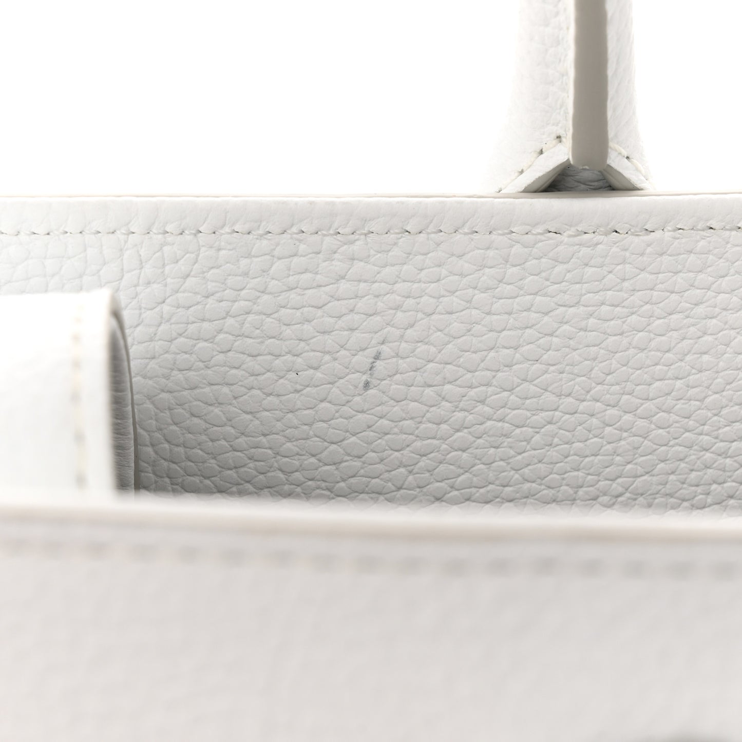 Grained Calfskin Small Neo Executive Shopper Tote White