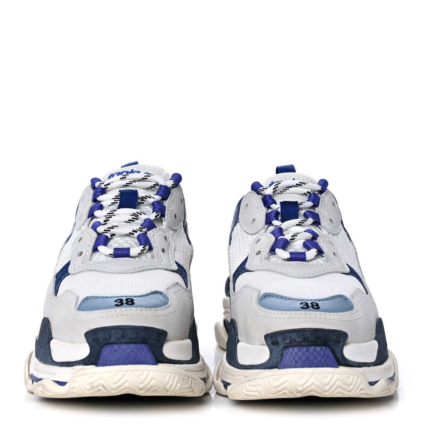 Fabric Mesh Womens Triple S Sneakers 38 White Bleu Violet