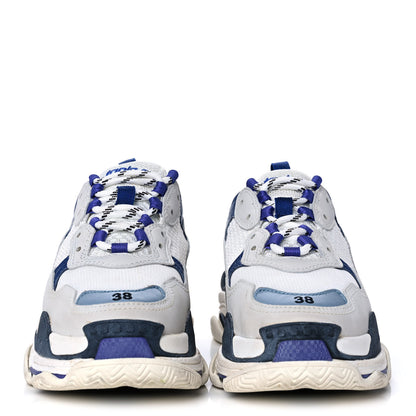 Balenciaga Fabric Mesh Womens Triple S Sneakers 38 White Bleu Violet 2 of 10