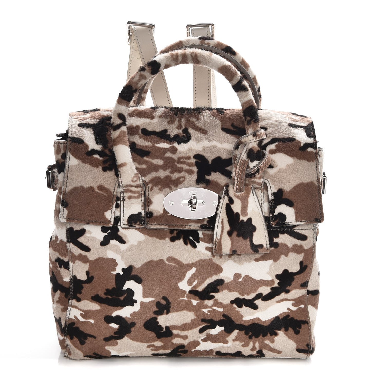 Calf Hair Camo Cara Delevingne Mini Backpack Beige