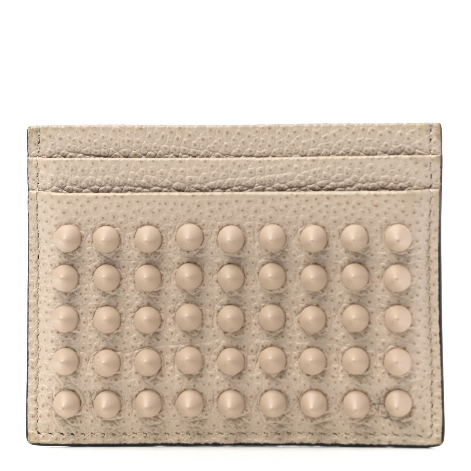 Christian Louboutin Calfskin Paris Spikes Kios Card Holder Cream 1 of 6