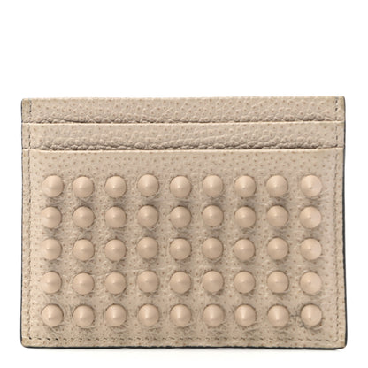 Christian Louboutin Calfskin Paris Spikes Kios Card Holder Cream 1 of 6