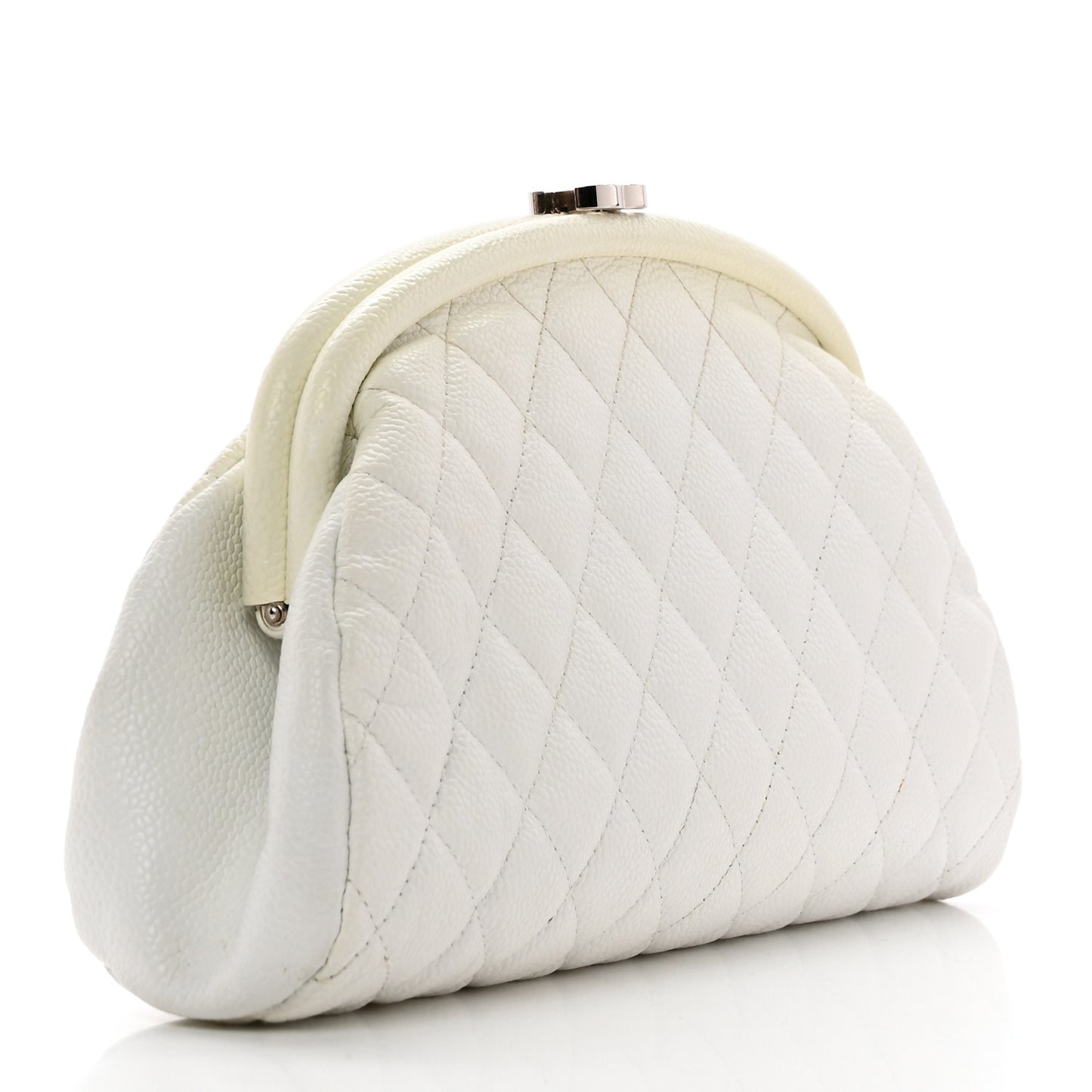 Caviar Quilted Timeless Clutch White