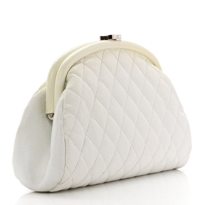 Chanel Caviar Quilted Timeless Clutch White 3 of 12