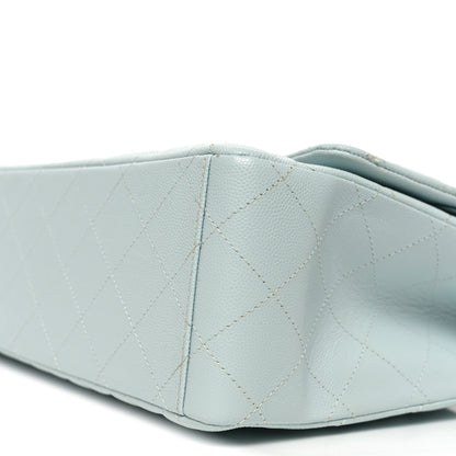Chanel Caviar Quilted Maxi Double Flap Light Blue 10 of 10