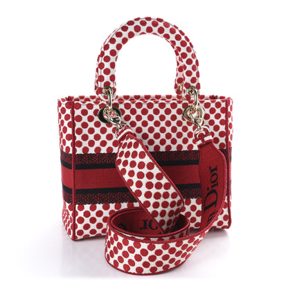 Christian Dior Canvas Medium DiorAmour Dots Lady D-Lite Red 3 of 10