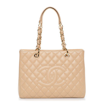Chanel Caviar Quilted Grand Shopping Tote GST Beige Clair 1 of 7