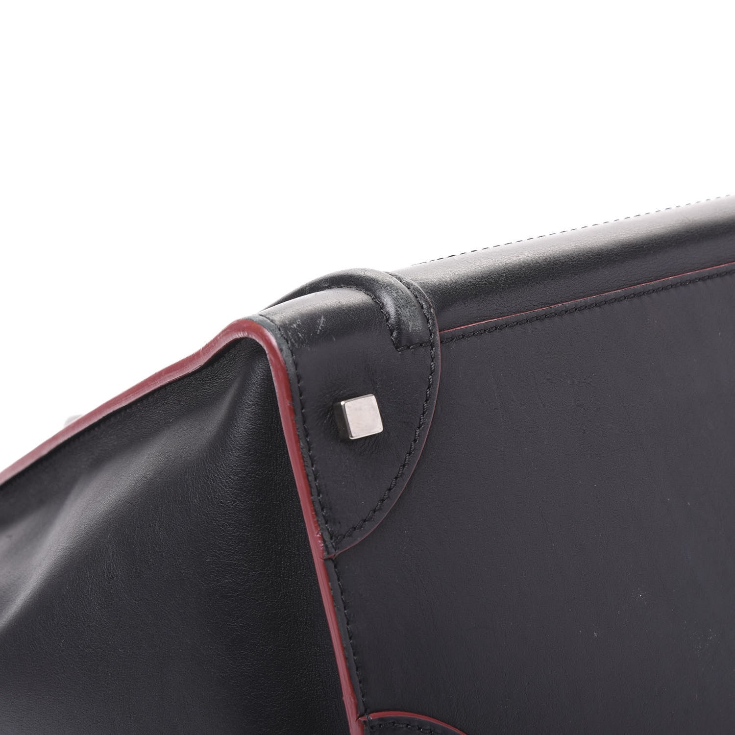 Celine Smooth Calfskin Mini Luggage Black Pink Trim 5 of 11