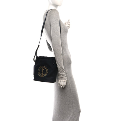 Saint Laurent Wool Calfskin Rive Gauche Bucket Bag Black Gold 2 of 11