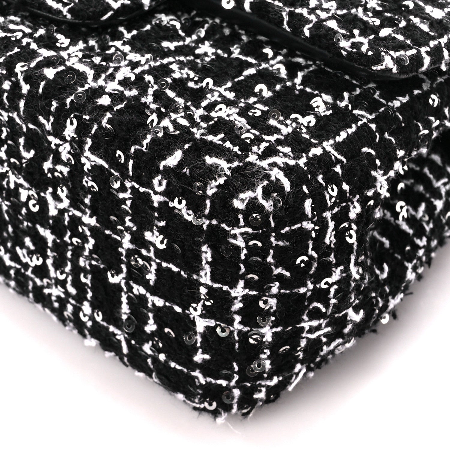 Chanel Tweed Quilted Mini Top Handle Rectangular Flap Black White 11 of 13
