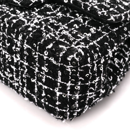 Chanel Tweed Quilted Mini Top Handle Rectangular Flap Black White 11 of 13