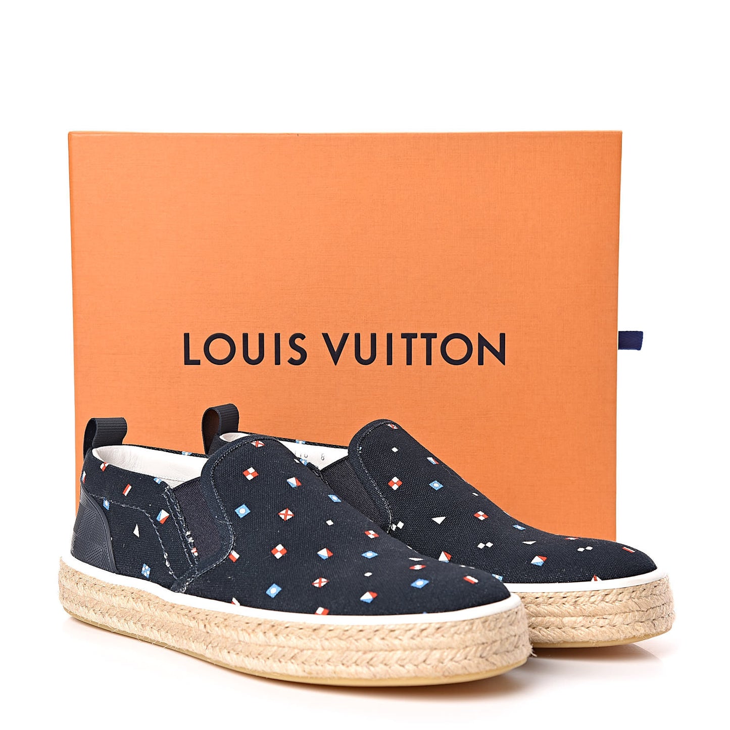 Canvas Damier America's Cup Slip On Sneakers 8 Navy