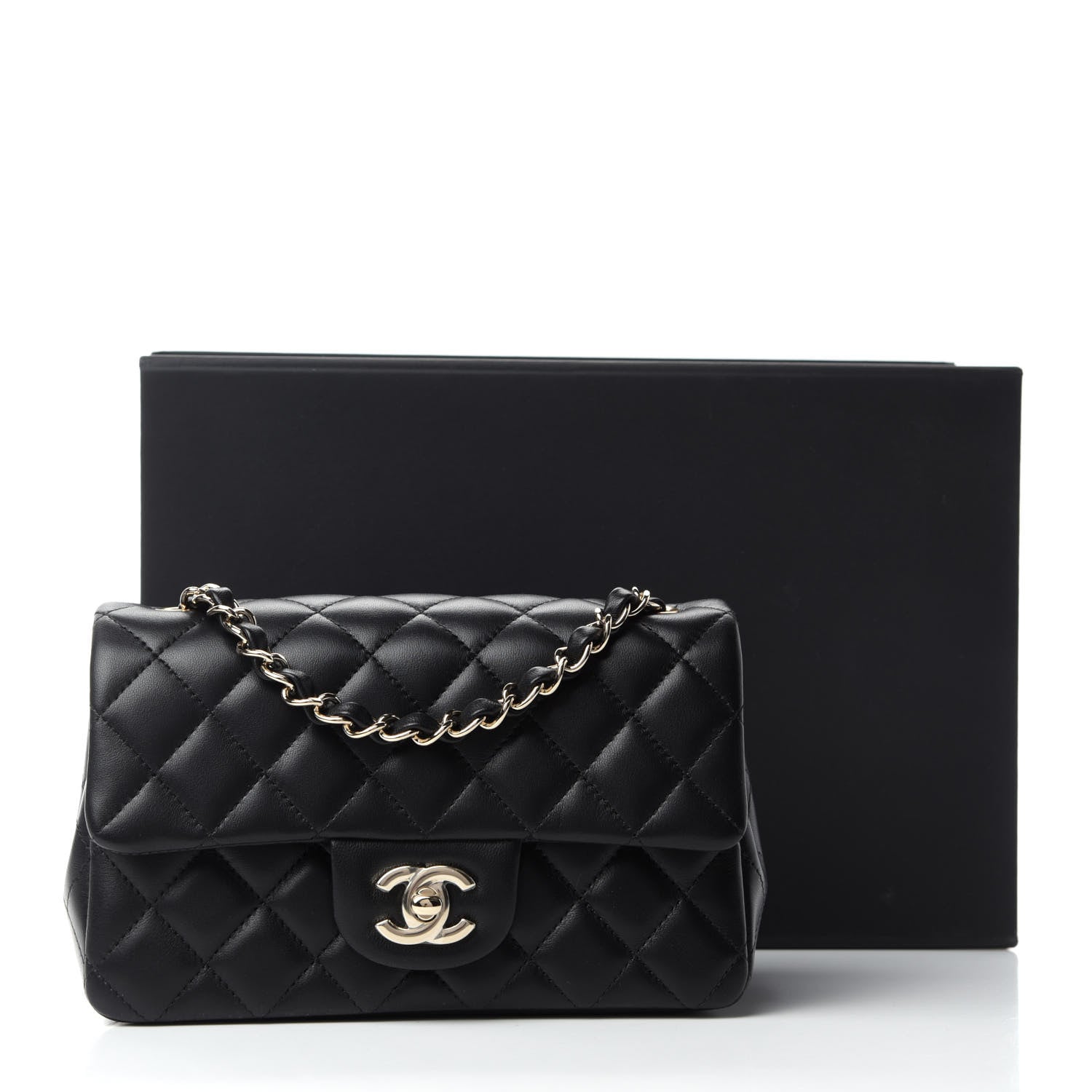 Chanel Lambskin Quilted Mini Rectangular Flap Black 11 of 11
