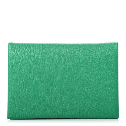 Hermes Chevre Mysore Calvi Duo Card Case Menthe Vert Bosphore 1 of 7