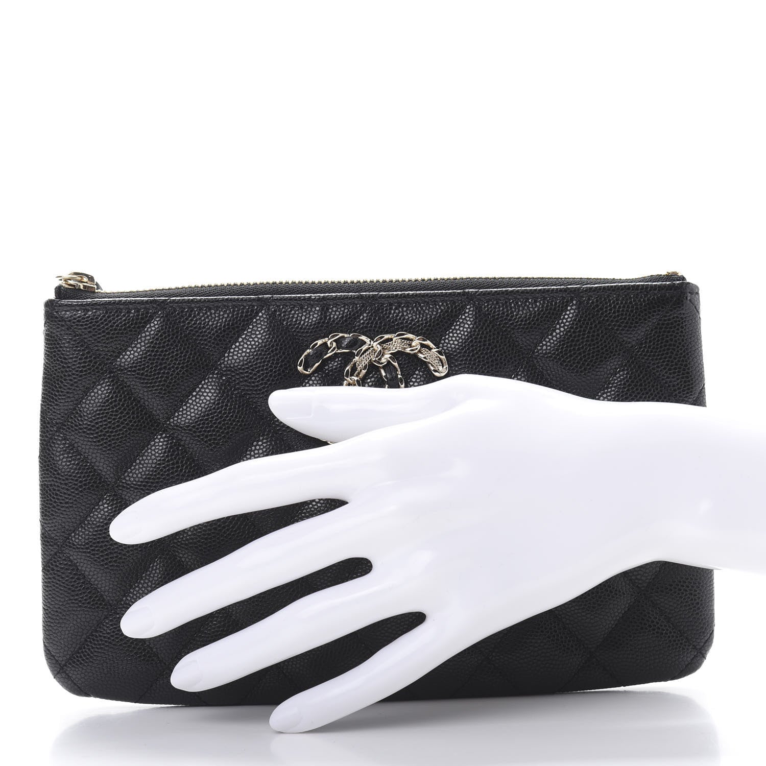Chanel Caviar Quilted Small French New Wave CC Pouch Black 2 of 7