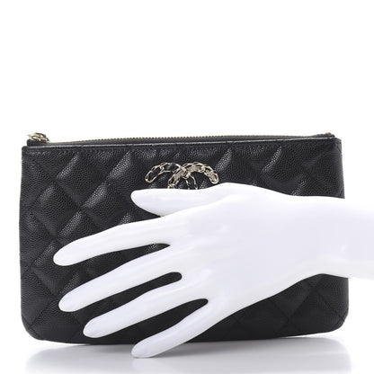 Chanel Caviar Quilted Small French New Wave CC Pouch Black 2 of 7