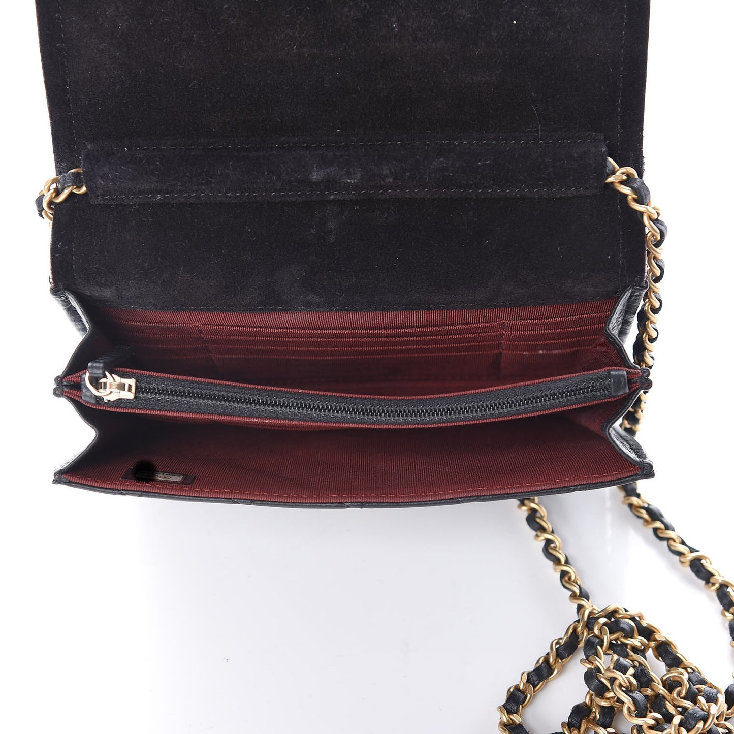 Calfskin Quilted Archi Chic Square Wallet On Chain WOC Black