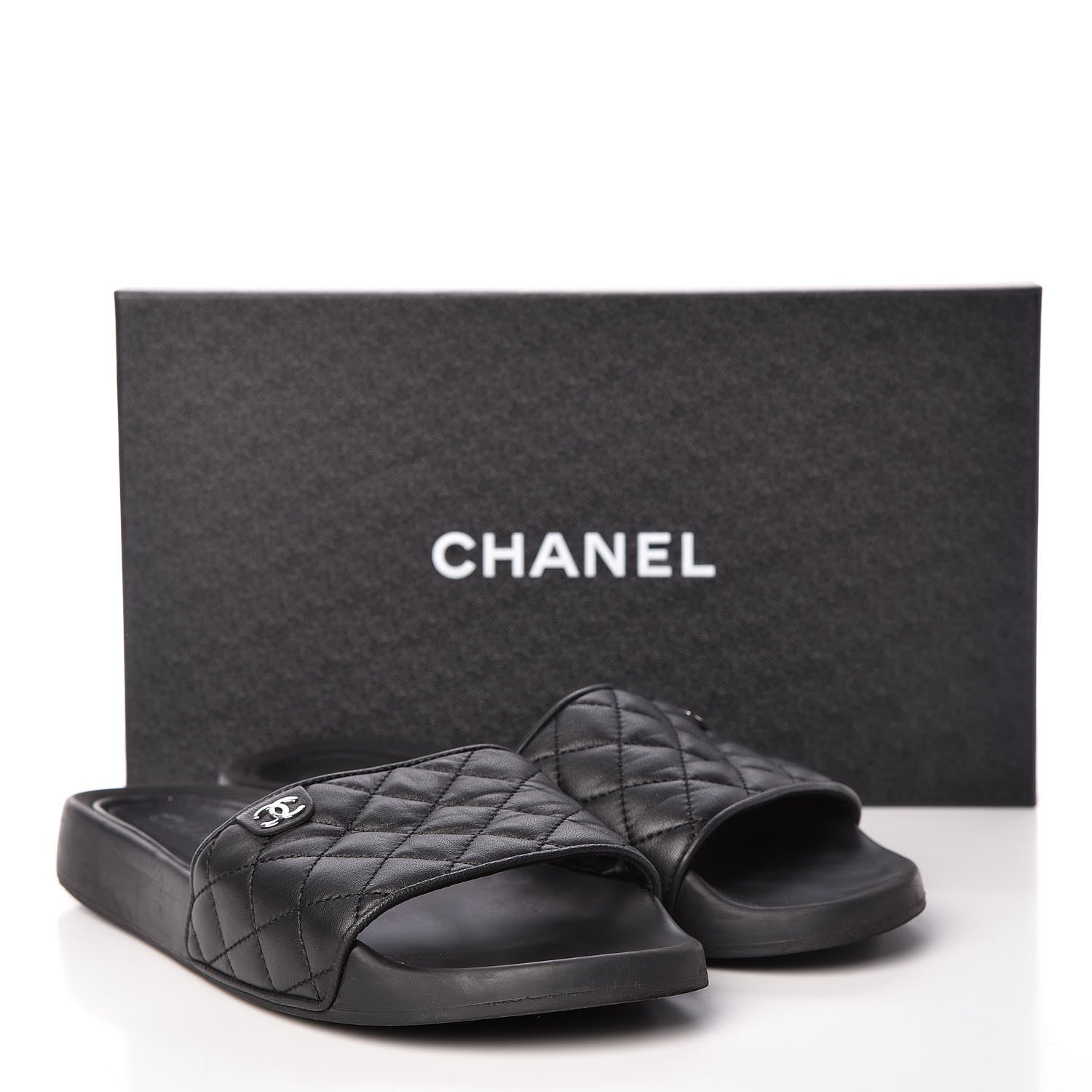 Chanel Lambskin Quilted CC Mules Sandals 42 Black 14 of 14