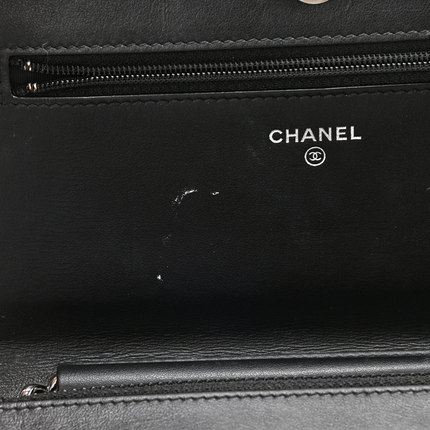 Chanel Caviar Chevron Quilted Boy Wallet On Chain WOC Black 12 of 13