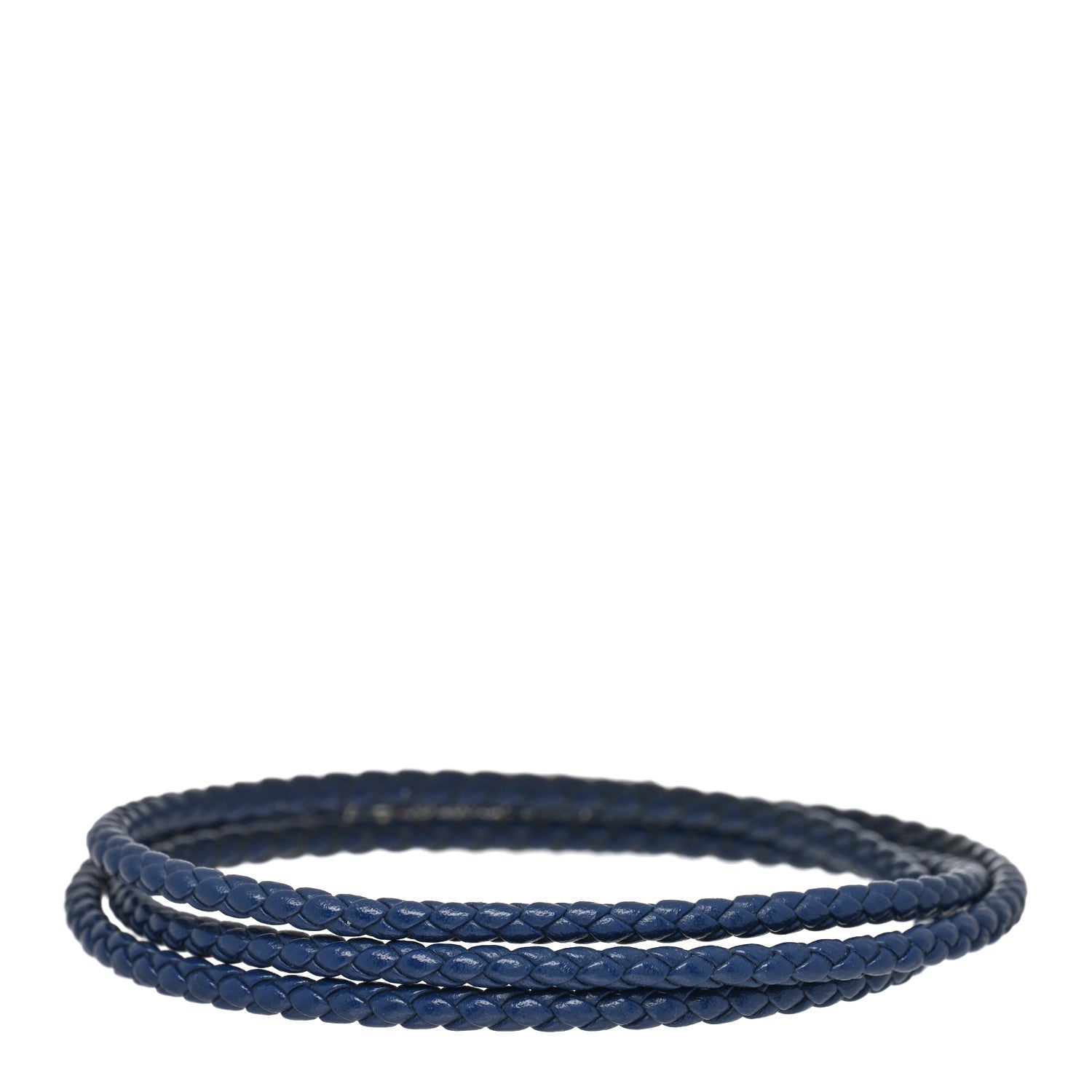 David Yurman Sterling Silver Leather Mens Chevron Triple-Wrap Bracelet Blue 2 of 3