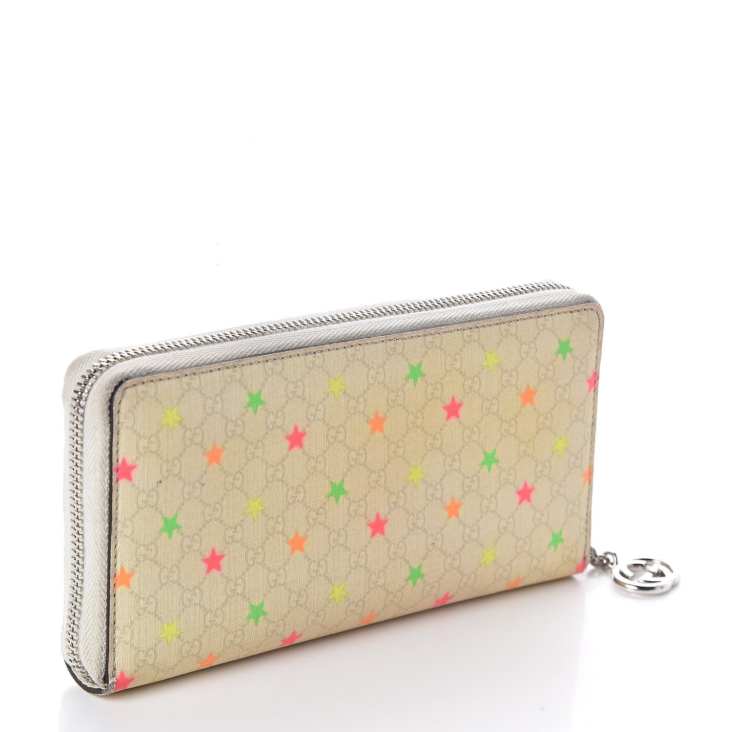 Gucci Micro GG Supreme Stars GG Pierce Zip Around Wallet White 3 of 7