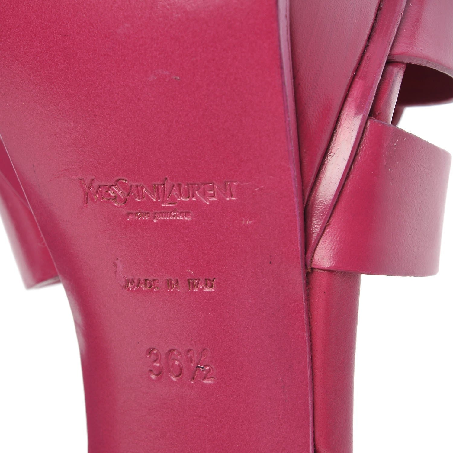 Saint Laurent Calfskin Tribute 105 Platform Sandals 36.5 Fuchsia 9 of 9
