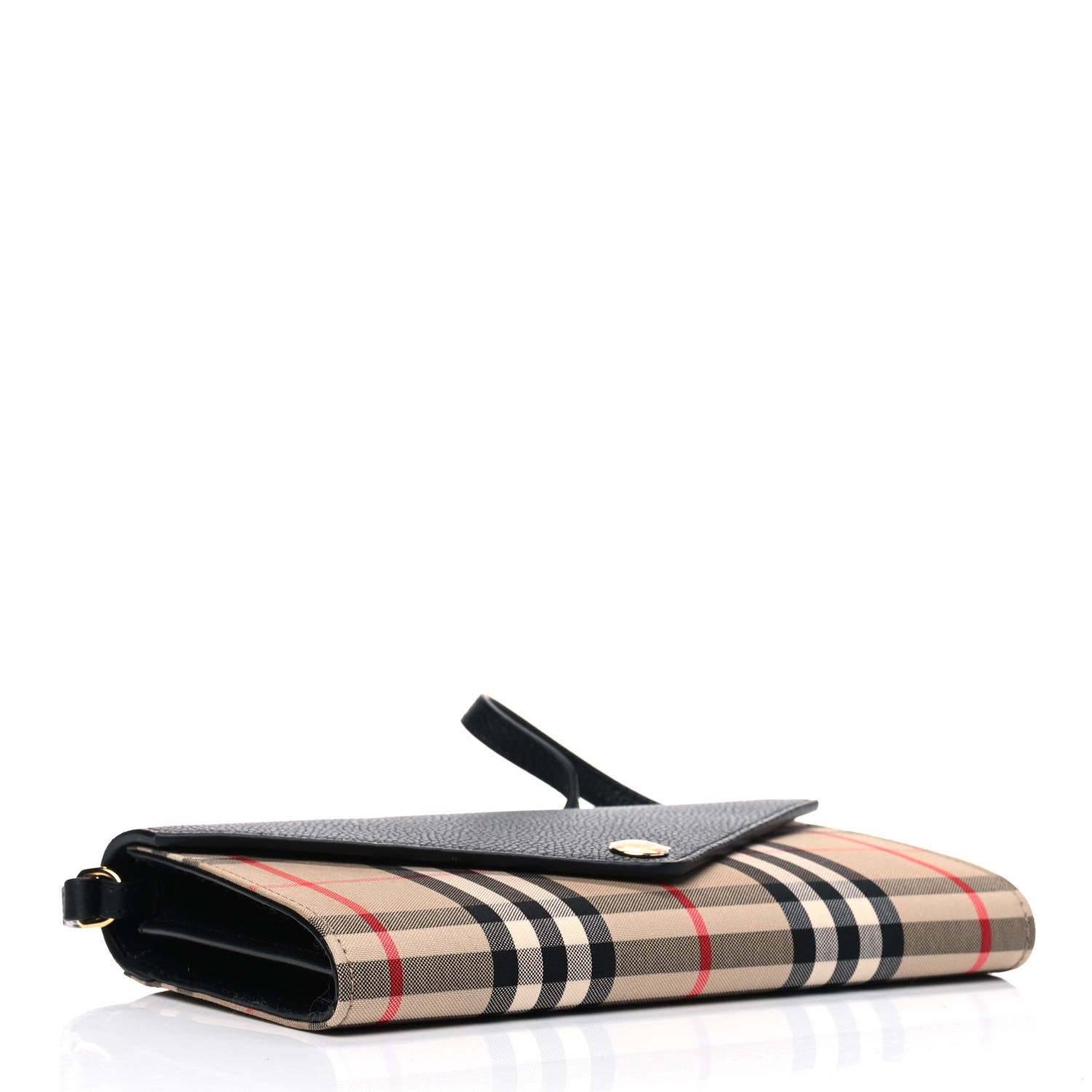 Burberry Grainy Calfskin Vintage Check Wallet With Detachable Strap Black 3 of 5