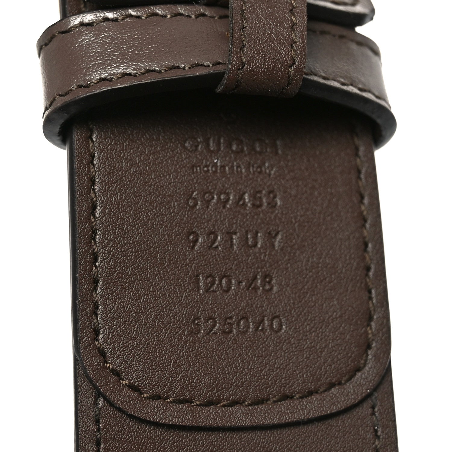Gucci GG Supreme Monogram Plutone Calfskin Enamel Interlocking G 40mm Belt 120 48 Beige Ebony New Acero 4 of 4