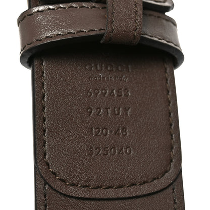 Gucci GG Supreme Monogram Plutone Calfskin Enamel Interlocking G 40mm Belt 120 48 Beige Ebony New Acero 4 of 4