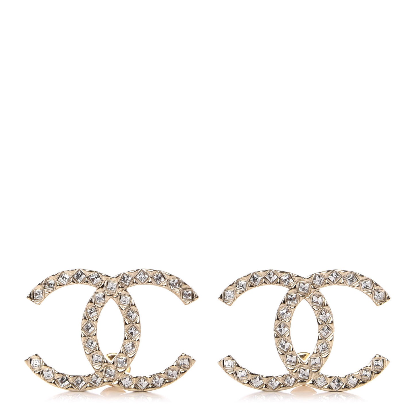 Baguette Crystal High Society CC Earrings Gold