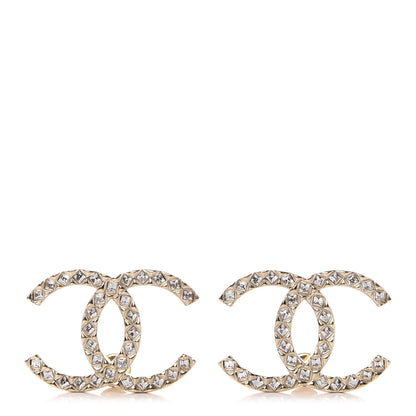 Chanel Baguette Crystal High Society CC Earrings Gold 1 of 3