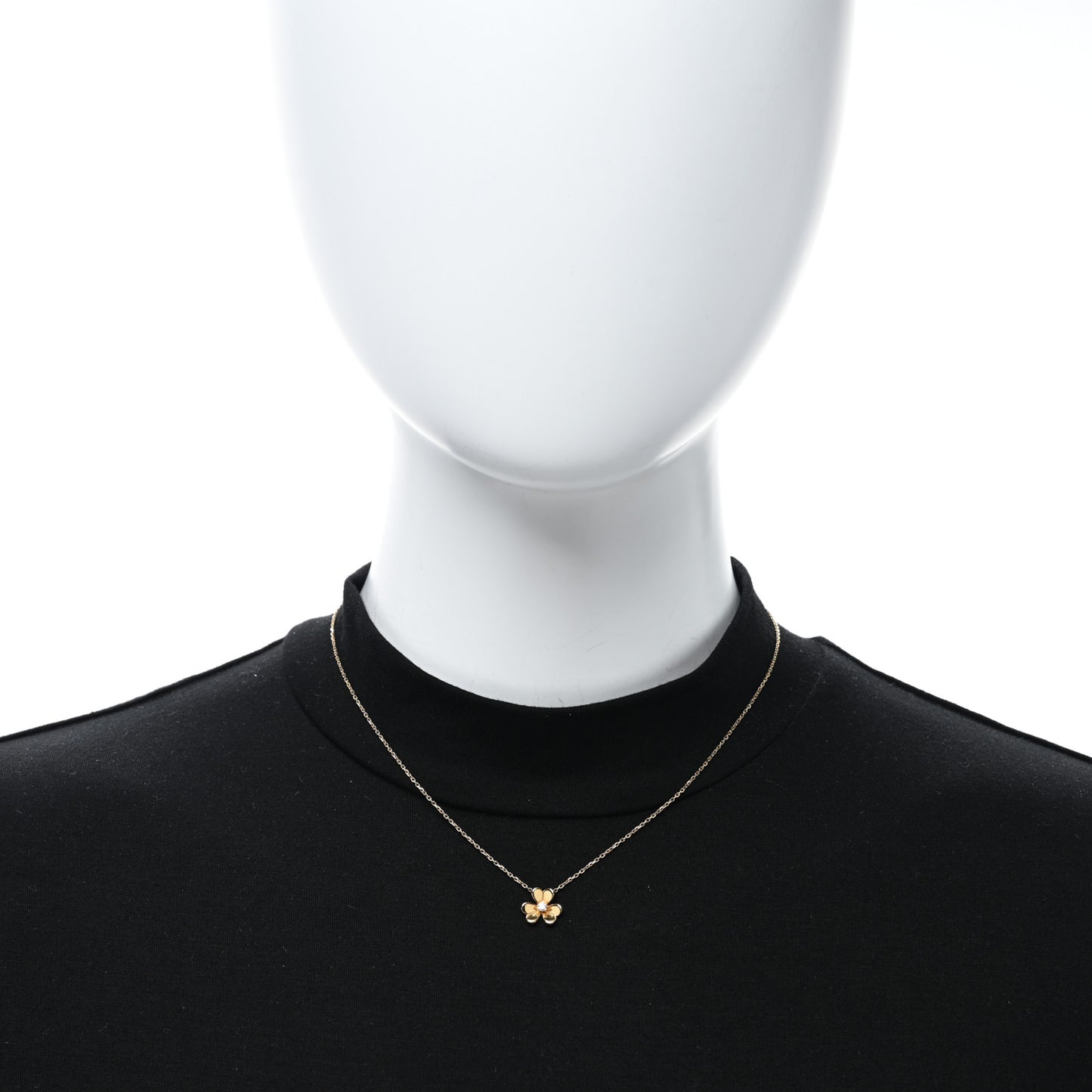 VAN CLEEF & ARPELS 18K Yellow Gold Diamond Mini Frivole Pendant Necklace