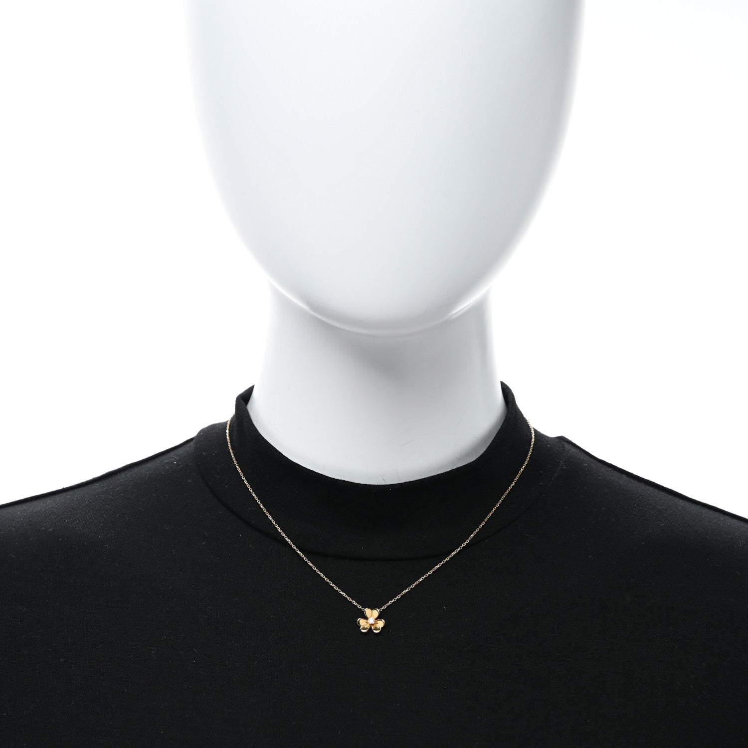 Van Cleef & Arpels VAN CLEEF & ARPELS 18K Yellow Gold Diamond Mini Frivole Pendant Necklace 3 of 4
