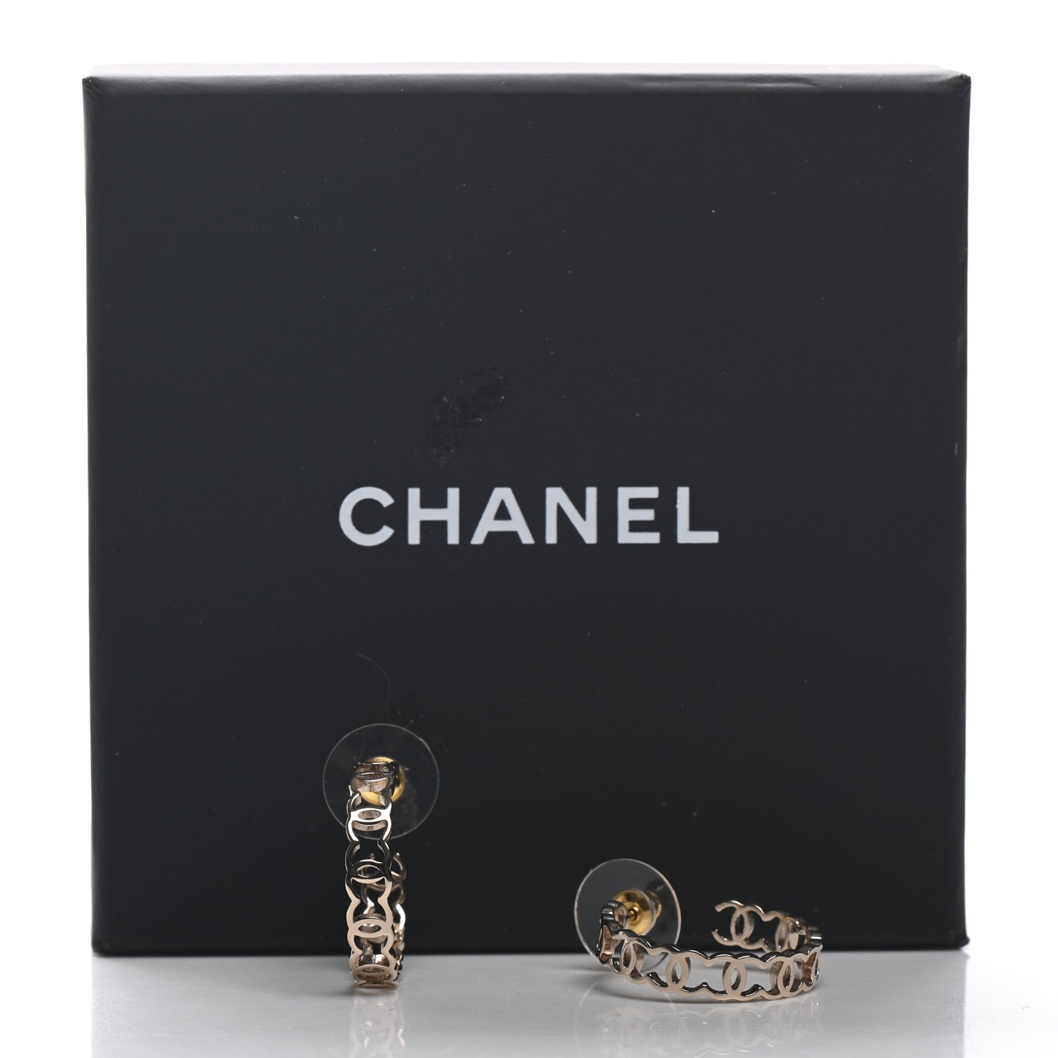 Chanel Metal CC Hoop Earrings Gold 5 of 5